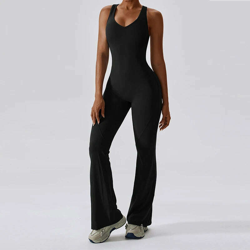 Naked Feeling Gym Set Women Training Yoga Suit Sportswear Women Sports Jumpsuit Fitness Rompers Stretch Female Workout Bodysuits - KIMLUD