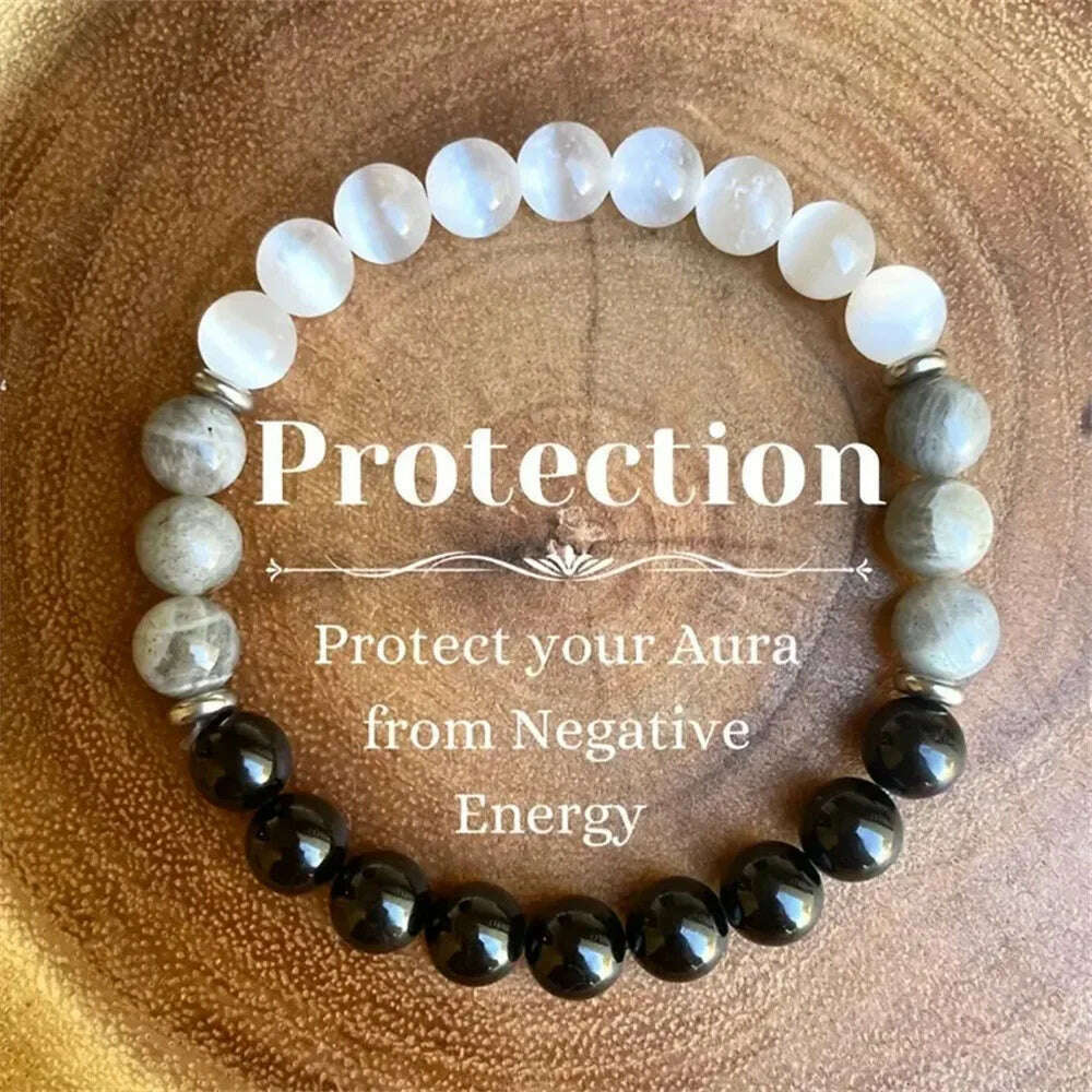 Natural Amethyst Body-purify Slimming Bracelet Stone Energy Yoga Bracelets for Women Weight Loss Bracelet Fatigue Relief Healing - KIMLUD