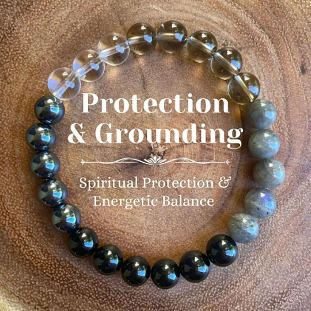 Natural Amethyst Body-purify Slimming Bracelet Stone Energy Yoga Bracelets for Women Weight Loss Bracelet Fatigue Relief Healing - KIMLUD