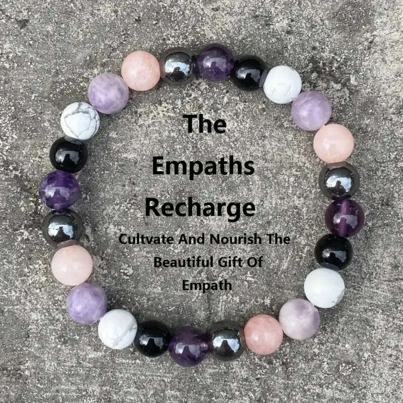 Natural Amethyst Body-purify Slimming Bracelet Stone Energy Yoga Bracelets for Women Weight Loss Bracelet Fatigue Relief Healing - KIMLUD