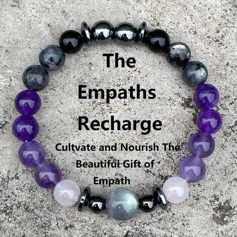 Natural Amethyst Body-purify Slimming Bracelet Stone Energy Yoga Bracelets for Women Weight Loss Bracelet Fatigue Relief Healing - KIMLUD