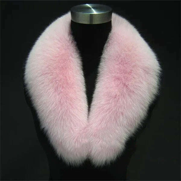 Natural Color Raccoon Fox Real Fur Collar Scarf Genuine Big Size Scarves Warp Shawl Neck Warmer Stole Muffler with Clip Loops #6 - KIMLUD