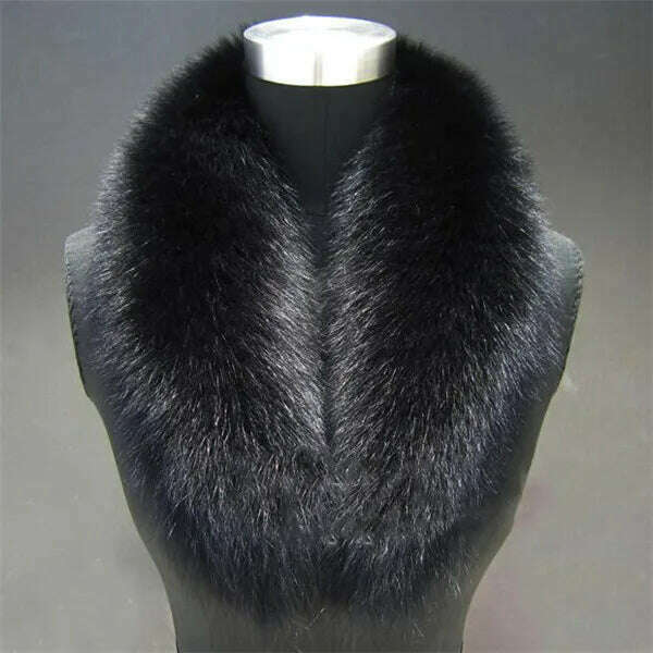 Natural Color Raccoon Fox Real Fur Collar Scarf Genuine Big Size Scarves Warp Shawl Neck Warmer Stole Muffler with Clip Loops #6 - KIMLUD