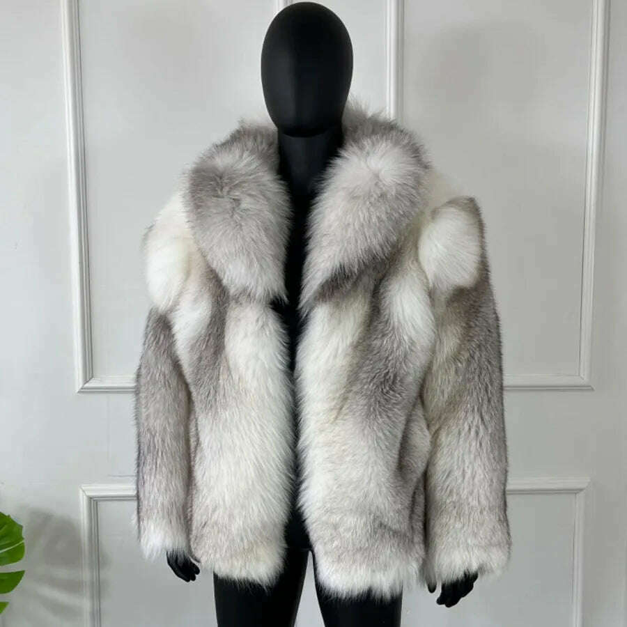 KIMLUD, Natural Fox Fur Clothes Real Fox Fur Coat  Winter Men Big Large Suit Collar Warm Thick Best Selling Styles, KIMLUD Women's Clothes