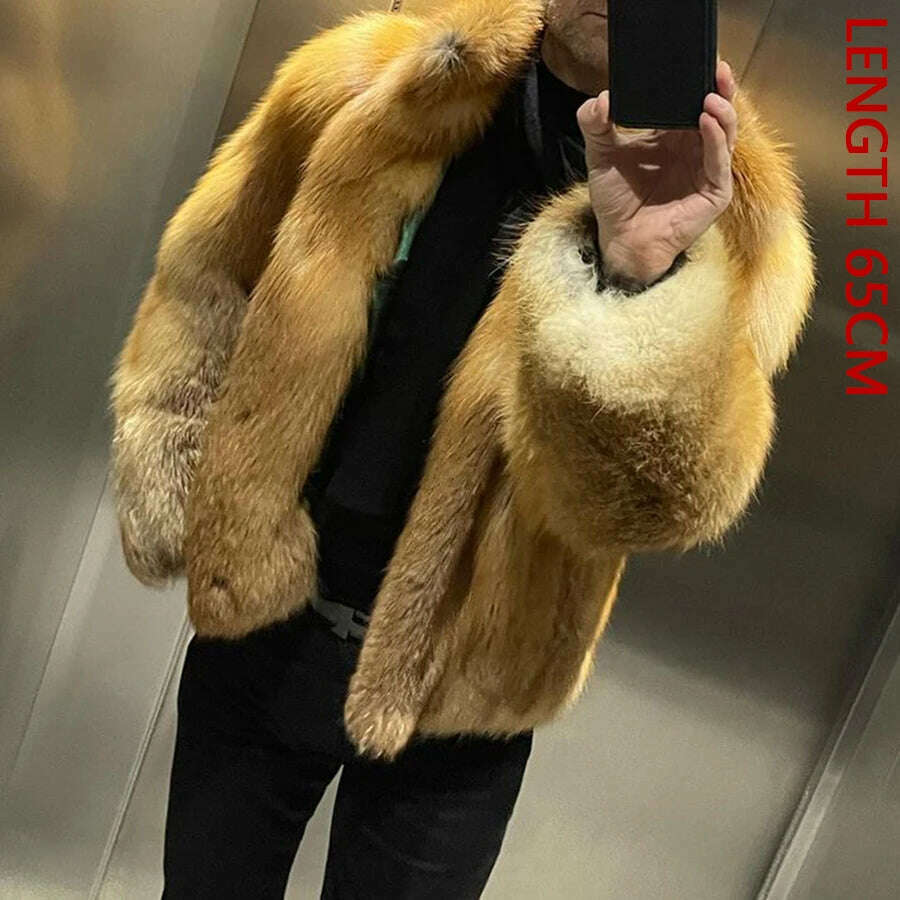 KIMLUD, Natural Fox Fur Clothes Real Fox Fur Coat  Winter Men Big Large Suit Collar Warm Thick Best Selling Styles, KIMLUD Womens Clothes