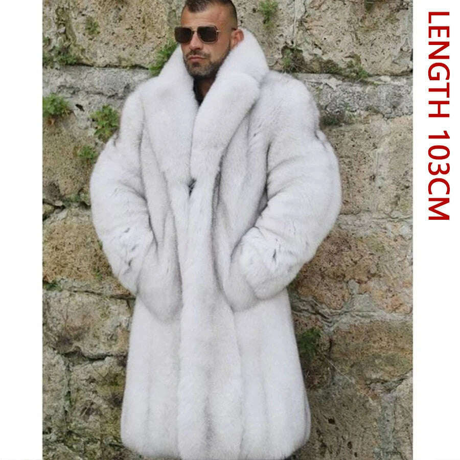 KIMLUD, Natural Fox Fur Clothes Real Fox Fur Coat  Winter Men Big Large Suit Collar Warm Thick Best Selling Styles, 9 / M-BUST-110CM, KIMLUD Womens Clothes