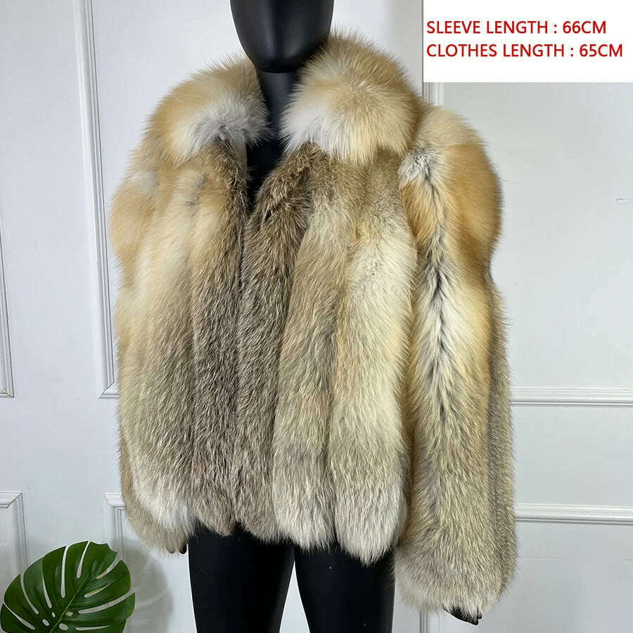 KIMLUD, Natural Fox Fur Clothes Real Fox Fur Coat  Winter Men Big Large Suit Collar Warm Thick Best Selling Styles, 25 / M-BUST-110CM, KIMLUD Womens Clothes