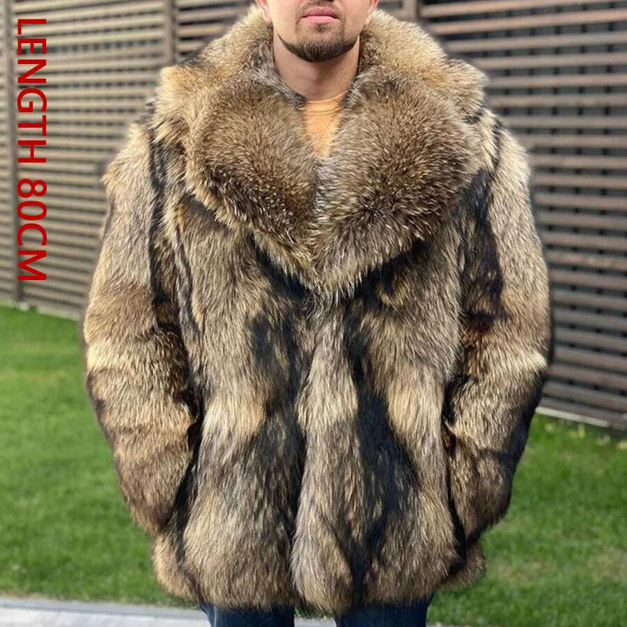 KIMLUD, Natural Fox Fur Clothes Real Fox Fur Coat  Winter Men Big Large Suit Collar Warm Thick Best Selling Styles, 11 / M-BUST-110CM, KIMLUD Womens Clothes