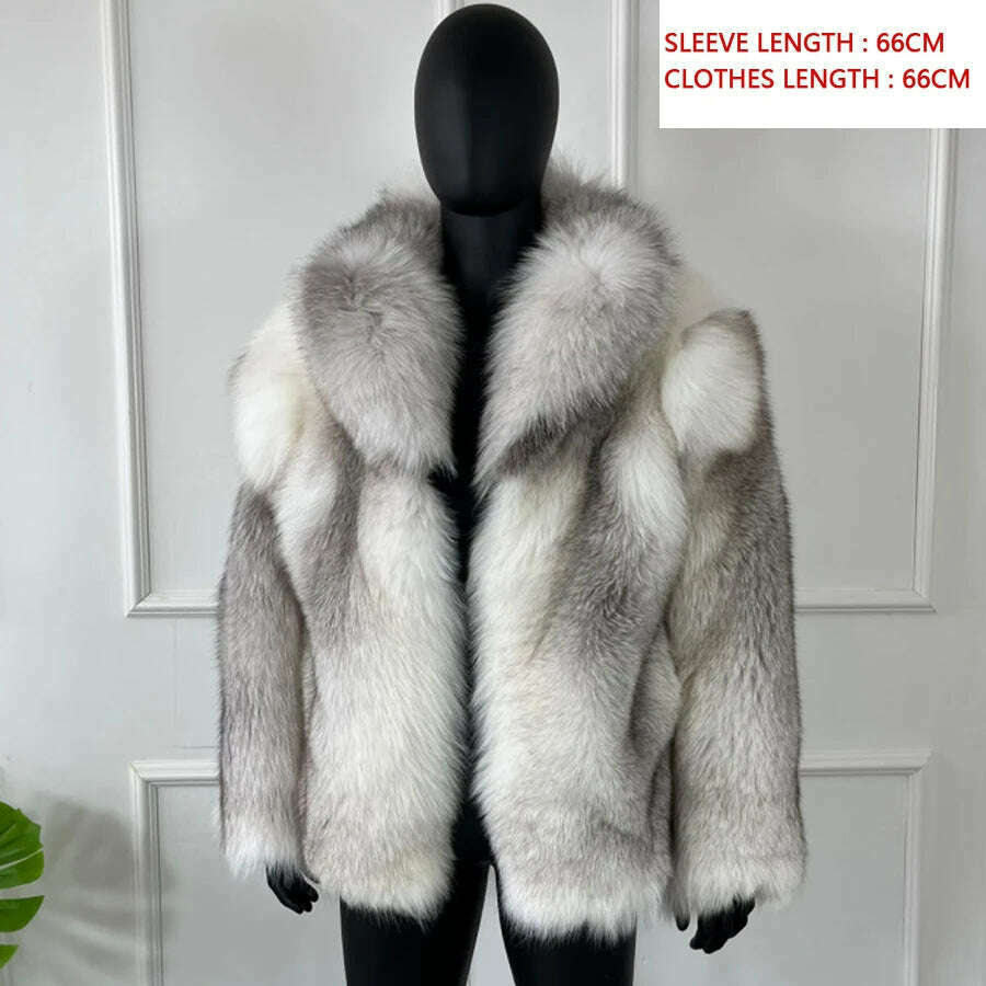 KIMLUD, Natural Fox Fur Clothes Real Fox Fur Coat  Winter Men Big Large Suit Collar Warm Thick Best Selling Styles, 26 / M-BUST-110CM, KIMLUD Womens Clothes