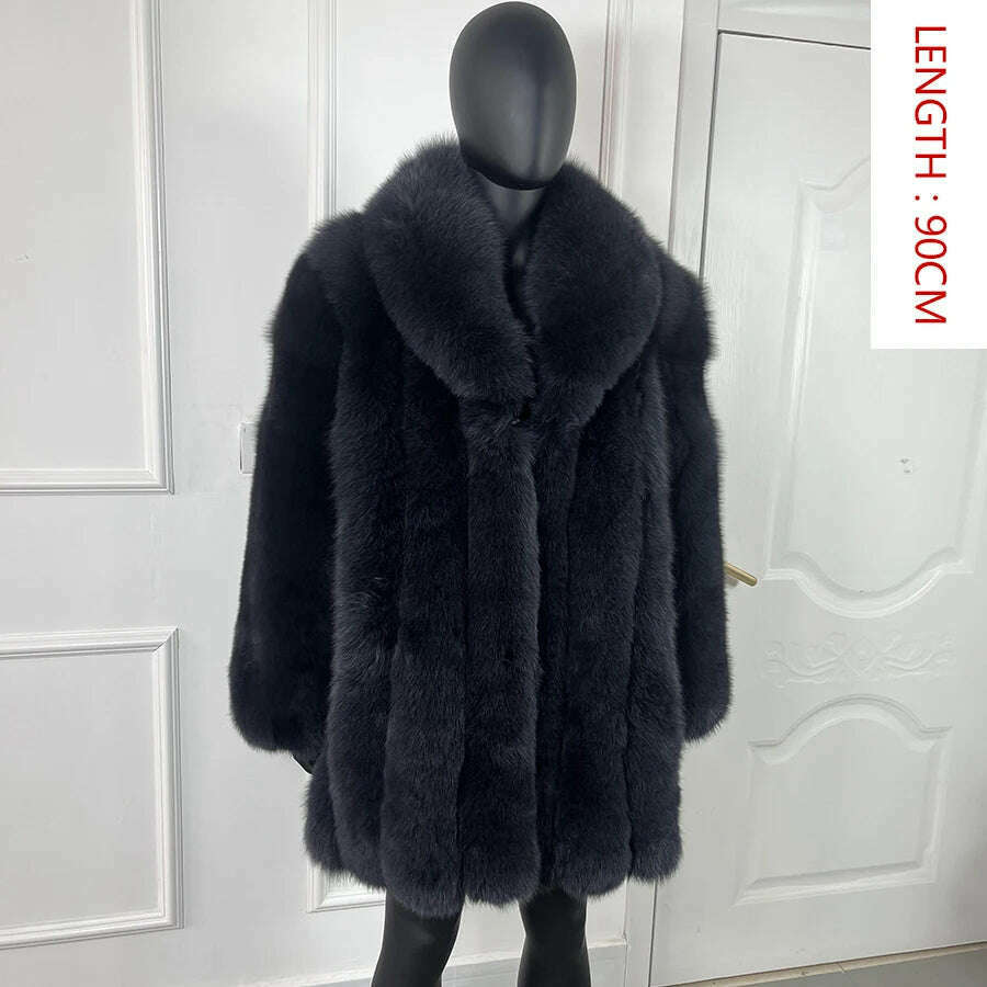 KIMLUD, Natural Fox Fur Clothes Real Fox Fur Coat  Winter Men Big Large Suit Collar Warm Thick Best Selling Styles, 17 / M-BUST-110CM, KIMLUD Womens Clothes