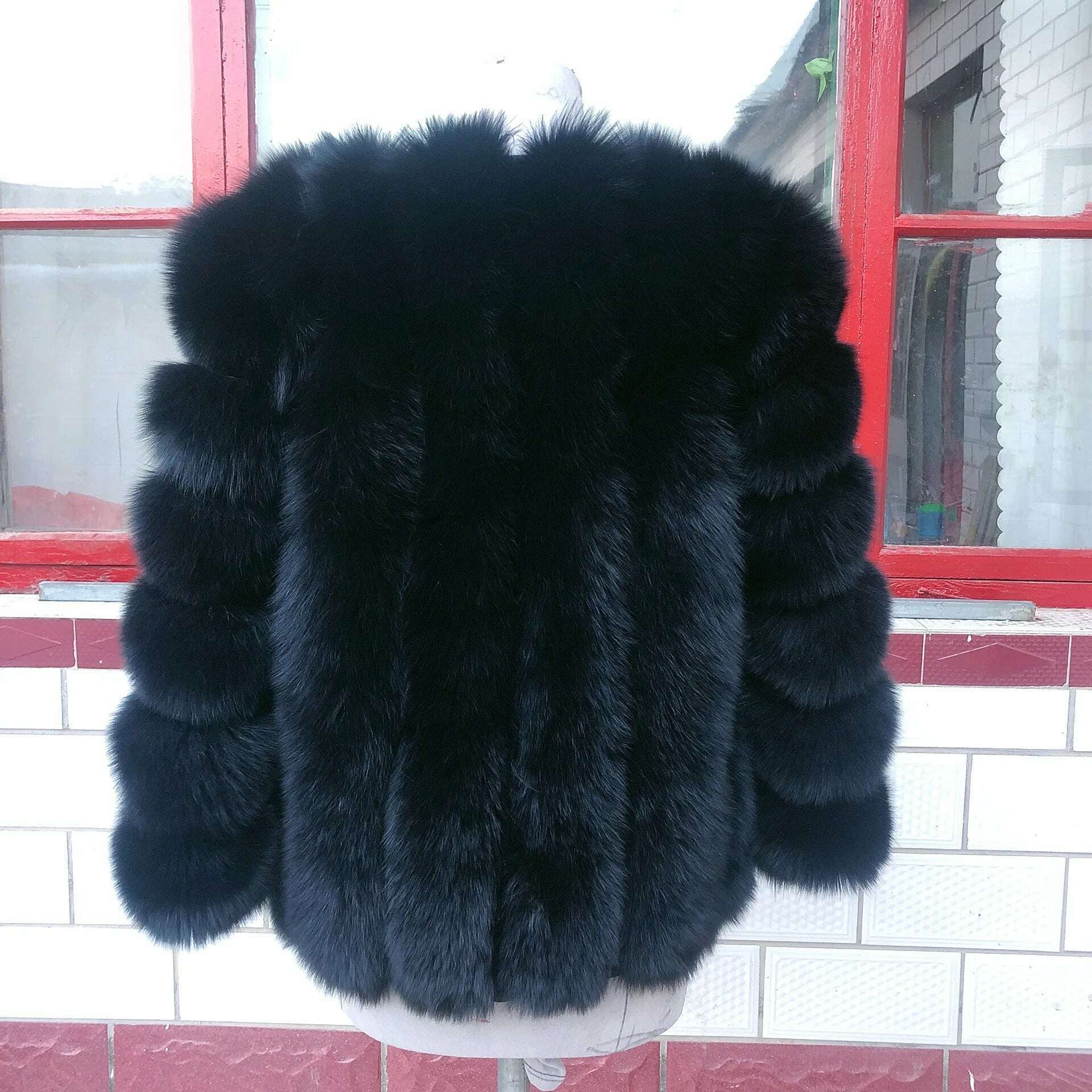 Natural fur ackets for women 2023 New style real fur coat Vertical bar high quality winter women cold coat Luxury free shipping - KIMLUD