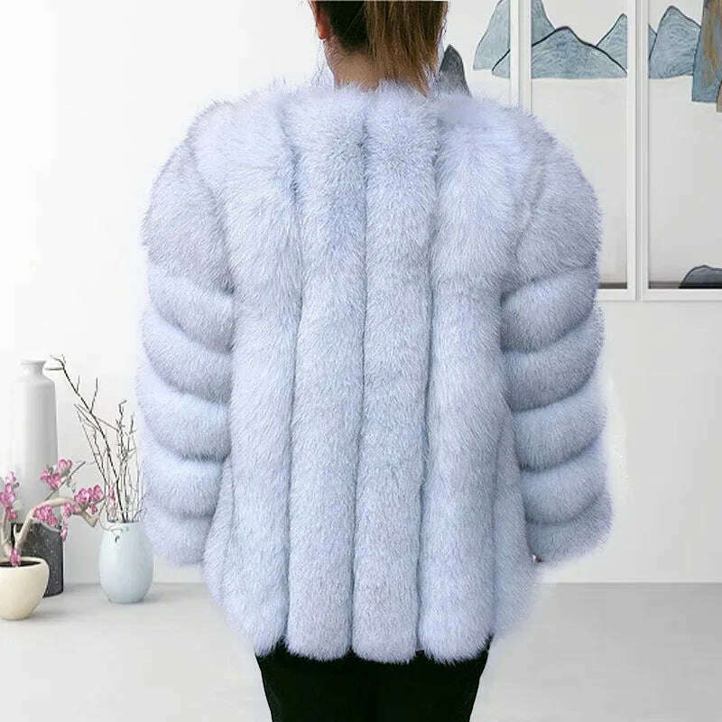 Natural fur ackets for women 2023 New style real fur coat Vertical bar high quality winter women cold coat Luxury free shipping - KIMLUD