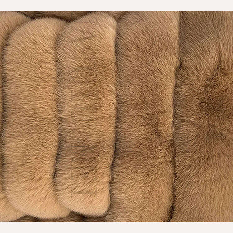 KIMLUD, Natural fur ackets for women 2023 New style real fur coat Vertical bar high quality winter women cold coat Luxury free shipping, Beige / S / CHINA, KIMLUD Womens Clothes