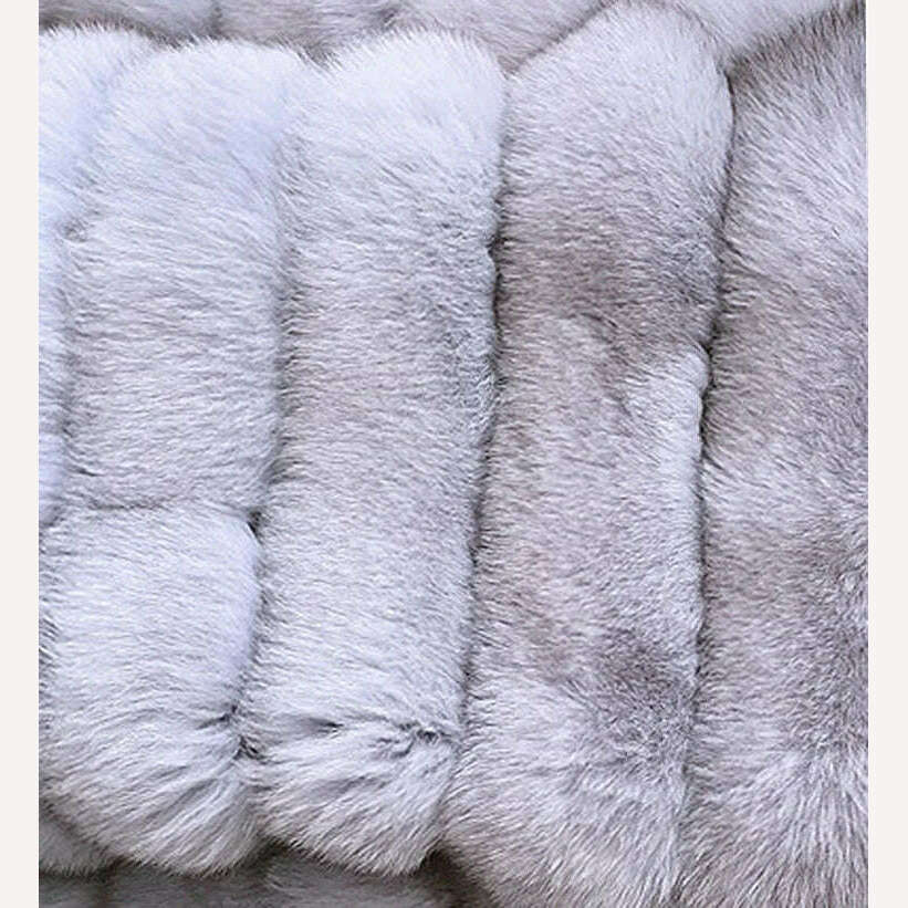 KIMLUD, Natural fur ackets for women 2023 New style real fur coat Vertical bar high quality winter women cold coat Luxury free shipping, light gray / S / CHINA, KIMLUD Womens Clothes