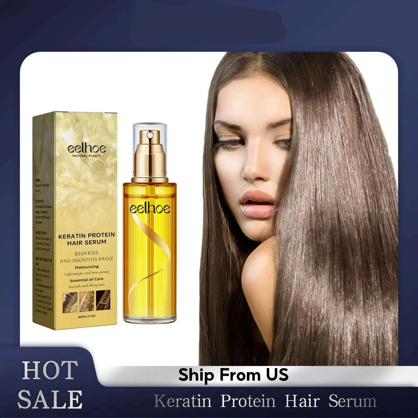 KIMLUD, Natural Hair Growth Keratin Hair Care Essence Spray Repair Improve Dry Curly Hair Smooth Hair Growing Serum Oil, KIMLUD Womens Clothes
