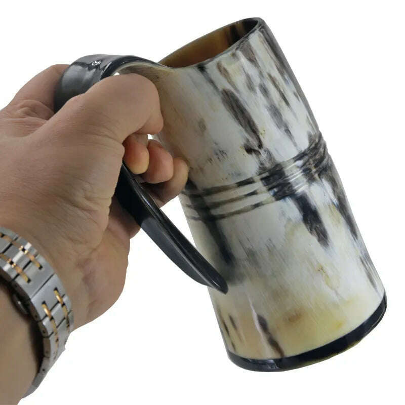KIMLUD, Natural Ox Horn Coffee Mug Viking  Drinking Horn Tankard Authentic Medieval Inspired Goblet-Food Grade&One Year Warranty, KIMLUD Womens Clothes