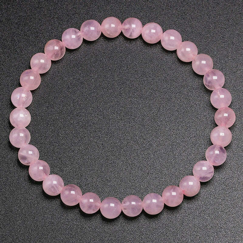 KIMLUD, Natural Smooth Rose Quartz Energy Natural Stone Strench Bracelet Elastic Fine Jewelry Beads Lovers Women Handmade Gift, Beads 6mm / 16cm 6.3inch, KIMLUD Womens Clothes