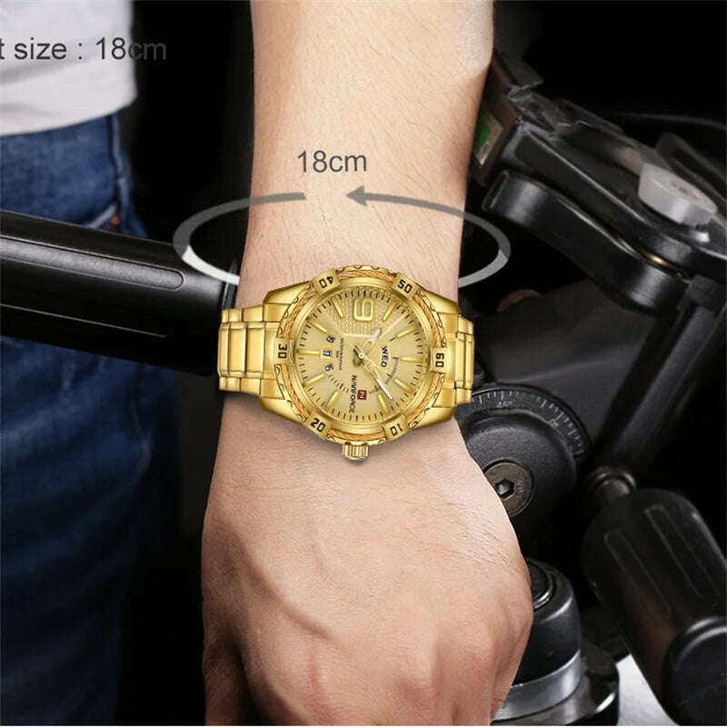 NAVIFORCE Luxury Brand Men&#39;s WristWatch Original Fashion Quartz Classic Watches For Men Waterproof Business Steel Band Clock Man - KIMLUD