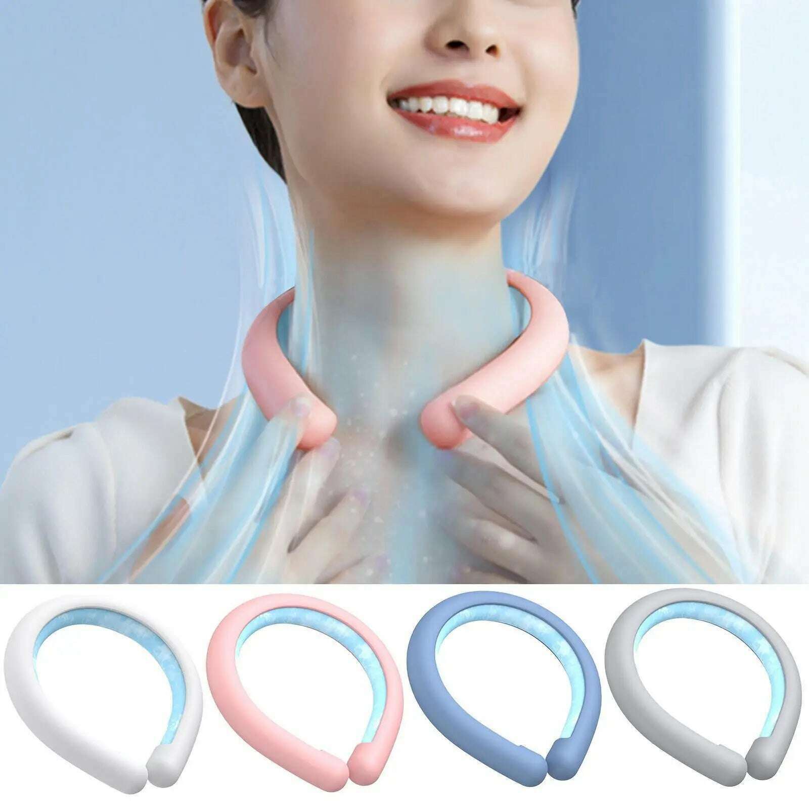 KIMLUD, Neck Cooling Ring Summer Heatstroke Prevention Ice Cushion Tube Outdoor Sports Cold Neck Ring Ice Cushion Pillow Hand-free, KIMLUD Womens Clothes