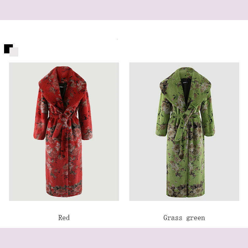 KIMLUD, Nerazzurri Winter Stylish Elegant Long Multicolored Colorful Thick Warm Soft Fluffy Faux Fur Coat Women Luxury Designer Clothes, KIMLUD Womens Clothes