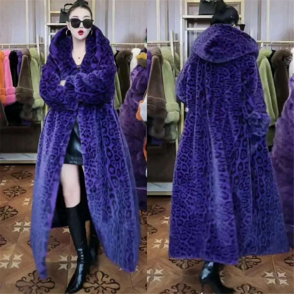 KIMLUD, Net red burst high-end fur coat goddess casual imitation mink coat Haining imitation cross sable winter jacket coat trend, PURPLE / M, KIMLUD APPAREL - Womens Clothes