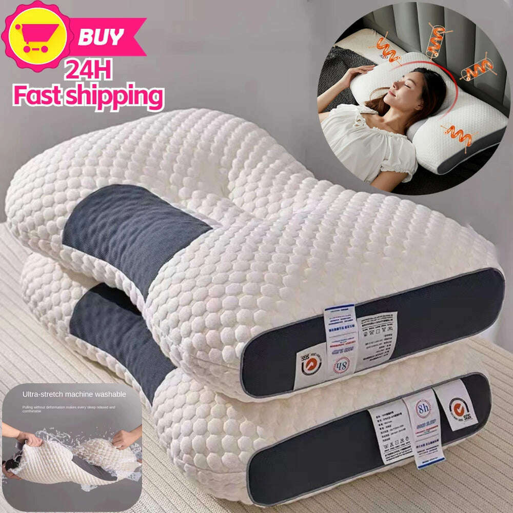 KIMLUD, New 3D SPA Massage Pillow Orthopedic Sleeping Pillows 3D Good Night Pillow Partition Help Sleep and Protect the Neck Pillows, KIMLUD Women's Clothes