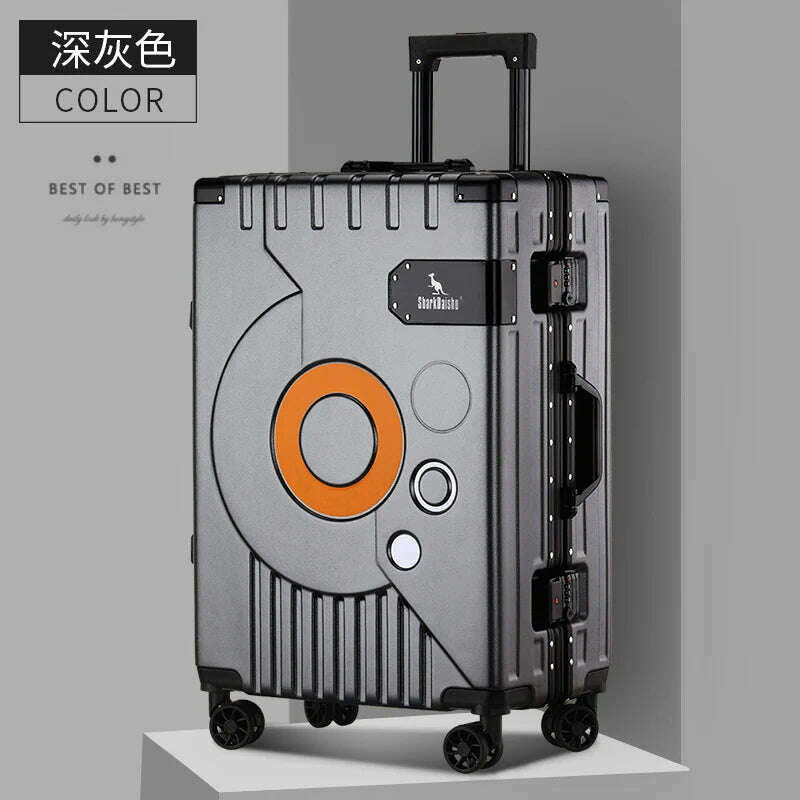 KIMLUD, New Aluminum frame fashion travel luggage silent large-capacity trolley suitcase 20 inch suitcase carry on 24 inch password box, KIMLUD Womens Clothes