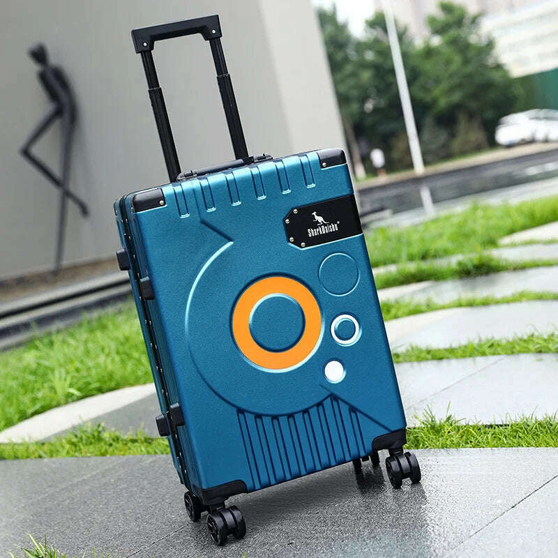 KIMLUD, New Aluminum frame fashion travel luggage silent large-capacity trolley suitcase 20 inch suitcase carry on 24 inch password box, KIMLUD Womens Clothes