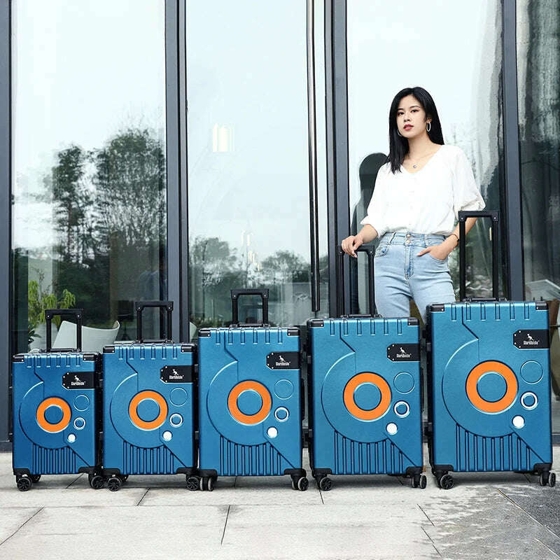 KIMLUD, New Aluminum frame fashion travel luggage silent large-capacity trolley suitcase 20 inch suitcase carry on 24 inch password box, KIMLUD Womens Clothes