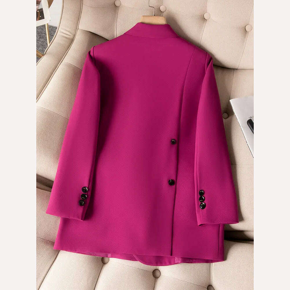 KIMLUD, New Arrival Autumn Winter Women Ladies Blazer Pink Black Coffee Female Long Sleeve Solid Casual Jacket Coat, Pink Blazer / S, KIMLUD Womens Clothes