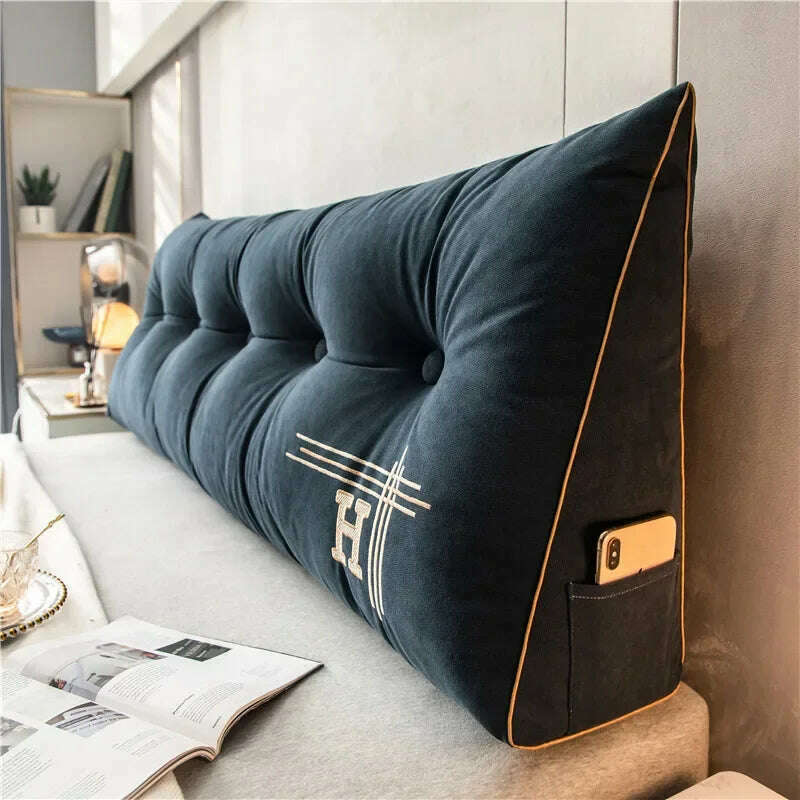 New Arrival Bedside Cushion Nordic Removable Triangular Bed Backrests Large Pillows For Coussin Headboard Pillow Cushions - KIMLUD