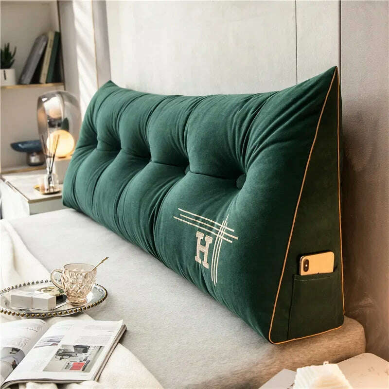 New Arrival Bedside Cushion Nordic Removable Triangular Bed Backrests Large Pillows For Coussin Headboard Pillow Cushions - KIMLUD