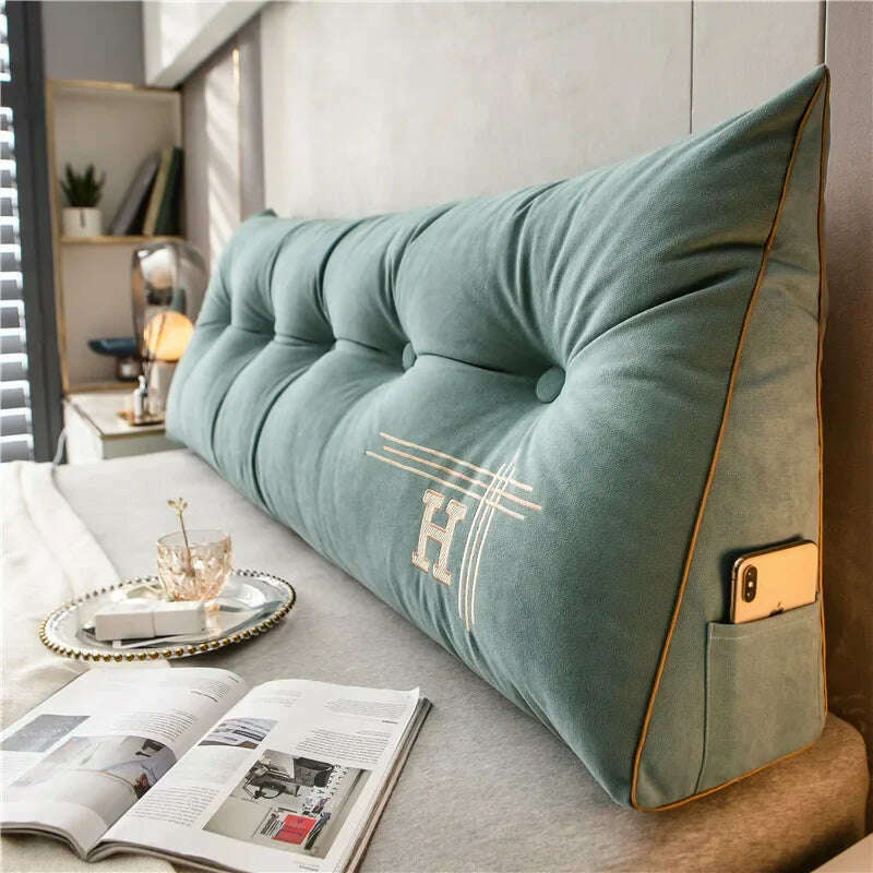 New Arrival Bedside Cushion Nordic Removable Triangular Bed Backrests Large Pillows For Coussin Headboard Pillow Cushions - KIMLUD