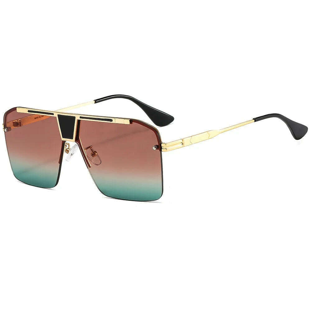 KIMLUD, New Arrival Brand Design Gentleman Sun Glasses With Large Square Frames Stylish With Sophisticated And Tasteful Sunglasses Men, C17GoldBrownGreen / CHINA / Other, KIMLUD APPAREL - Womens Clothes