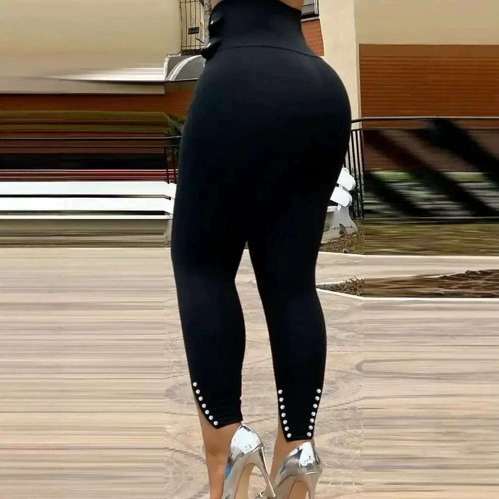 KIMLUD, New Arrival High-Waisted Side Slit Pants European and American E-commerce Fast Selling Amazon Best Seller Small Foot Pants, KIMLUD Womens Clothes