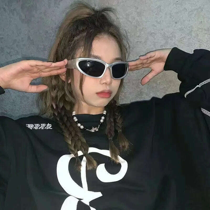 New arrival Popular Women's Sunglasses Punk Sunglasses Unique Oval Sun Glasses Men Goggle Shades Mirror Colorful Y2K Eyewear - KIMLUD