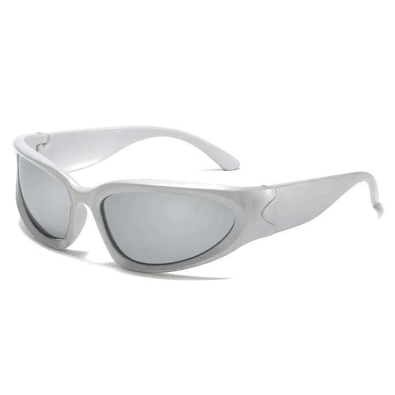 New arrival Popular Women's Sunglasses Punk Sunglasses Unique Oval Sun Glasses Men Goggle Shades Mirror Colorful Y2K Eyewear - KIMLUD