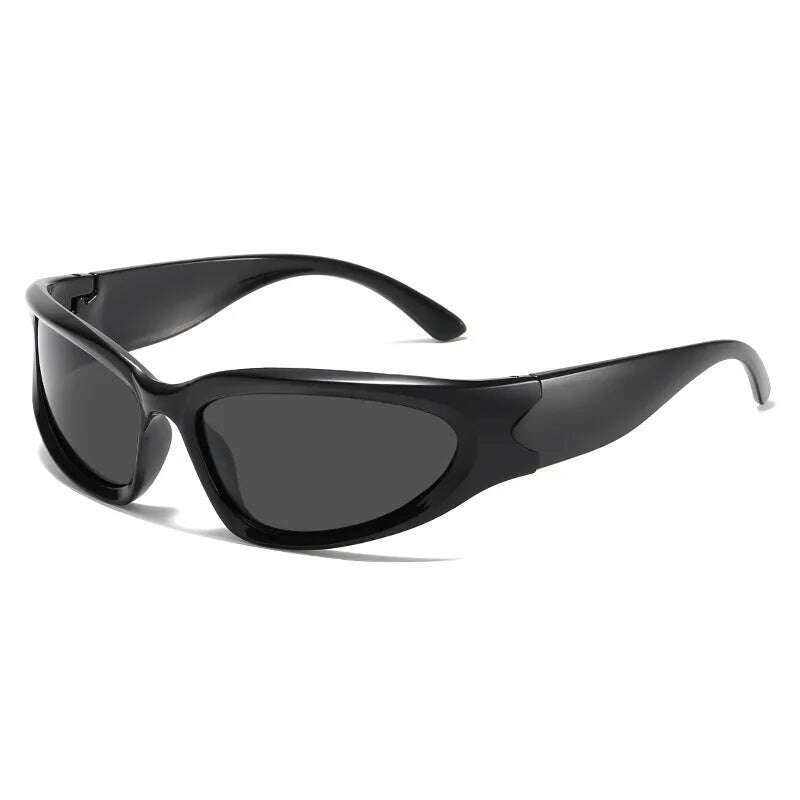 New arrival Popular Women's Sunglasses Punk Sunglasses Unique Oval Sun Glasses Men Goggle Shades Mirror Colorful Y2K Eyewear - KIMLUD