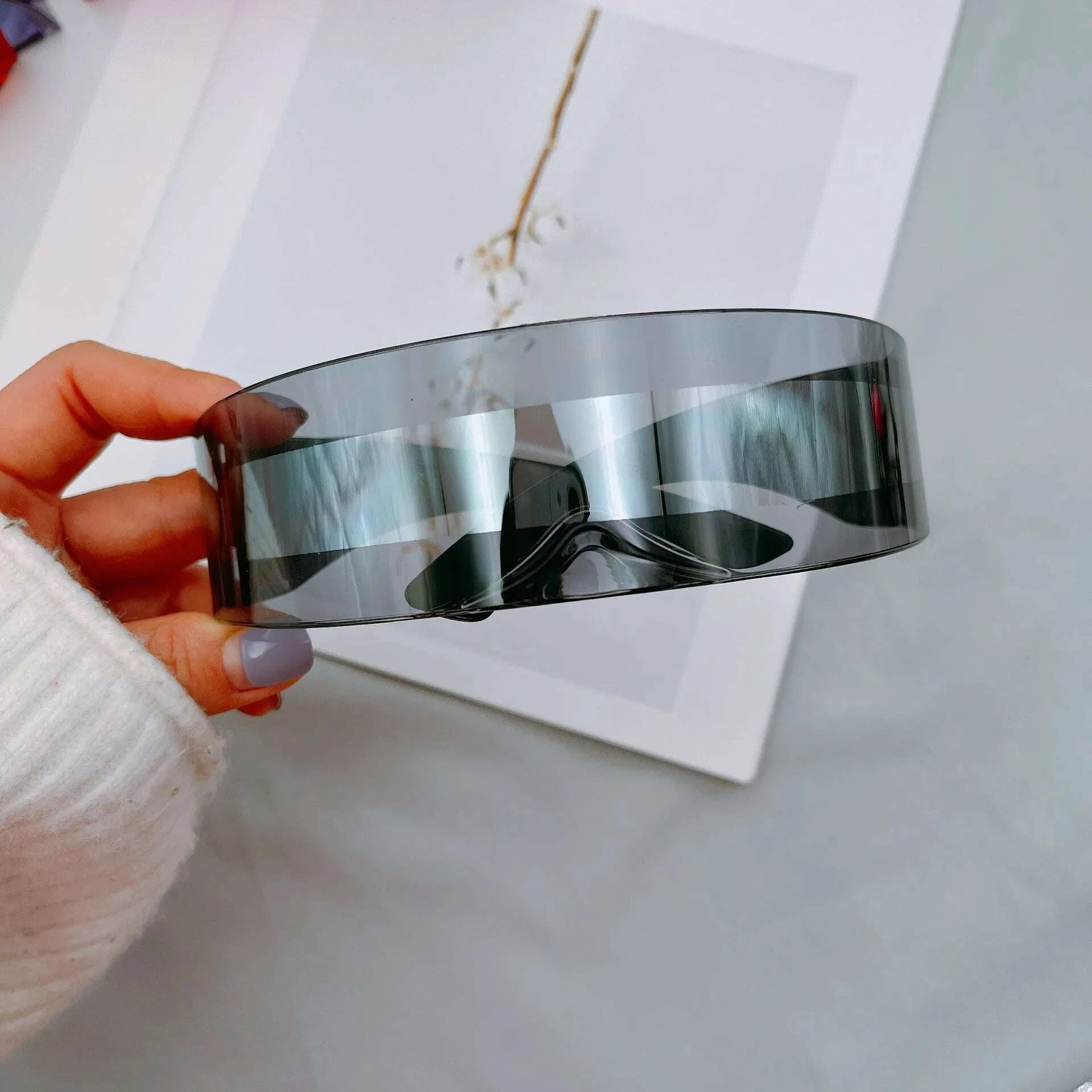 New Arrival Y2k women Sunglasses Laser Eyeglasses technological sense Mirrored Lens Eyewear Glasses integrated Men sun glasses