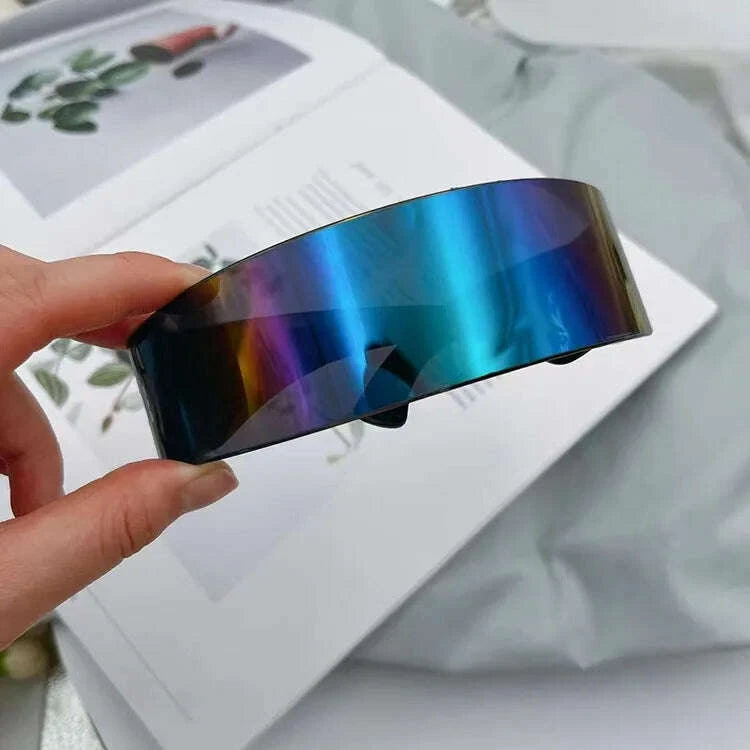 New Arrival Y2k women Sunglasses Laser Eyeglasses technological sense Mirrored Lens Eyewear Glasses integrated Men sun glasses