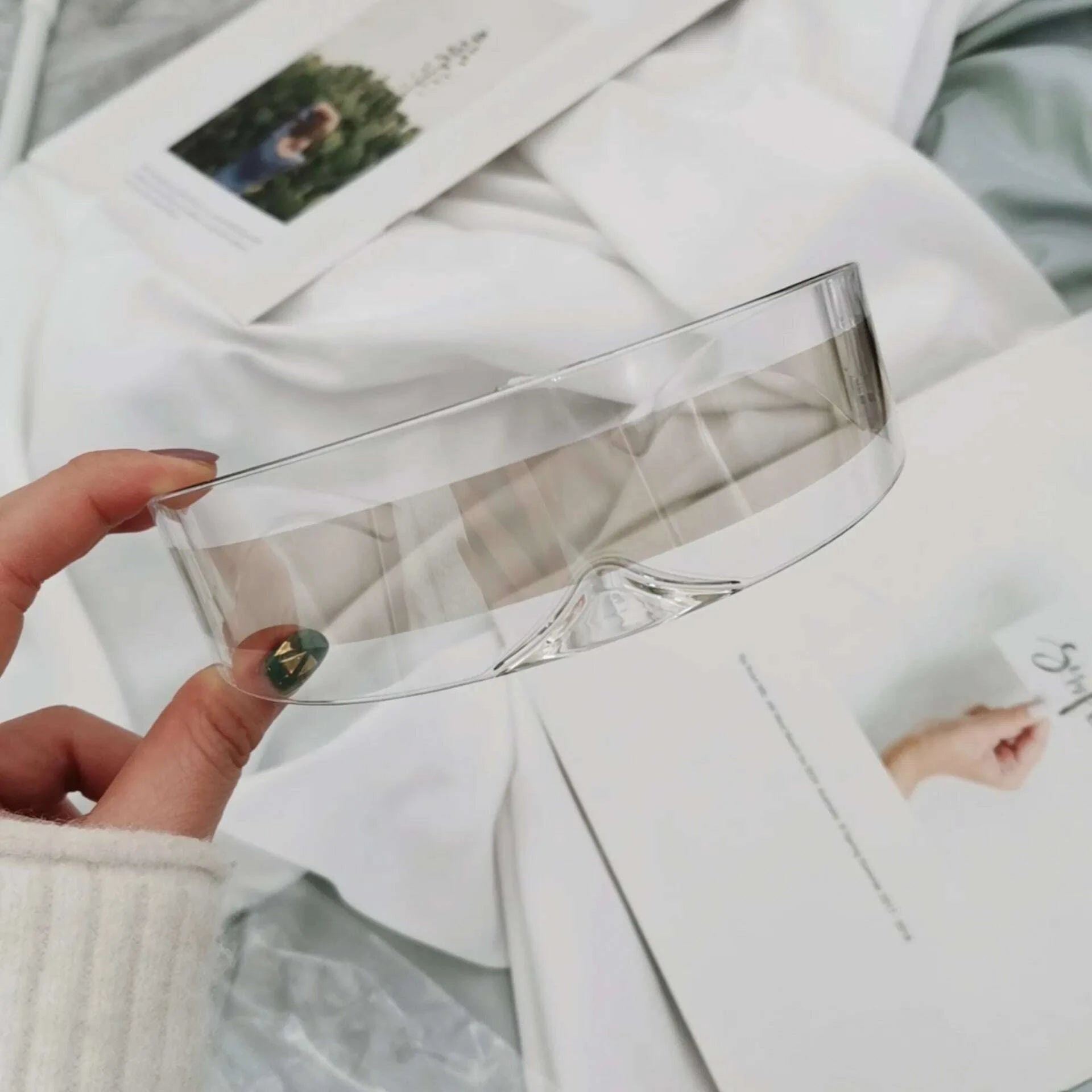 New Arrival Y2k women Sunglasses Laser Eyeglasses technological sense Mirrored Lens Eyewear Glasses integrated Men sun glasses