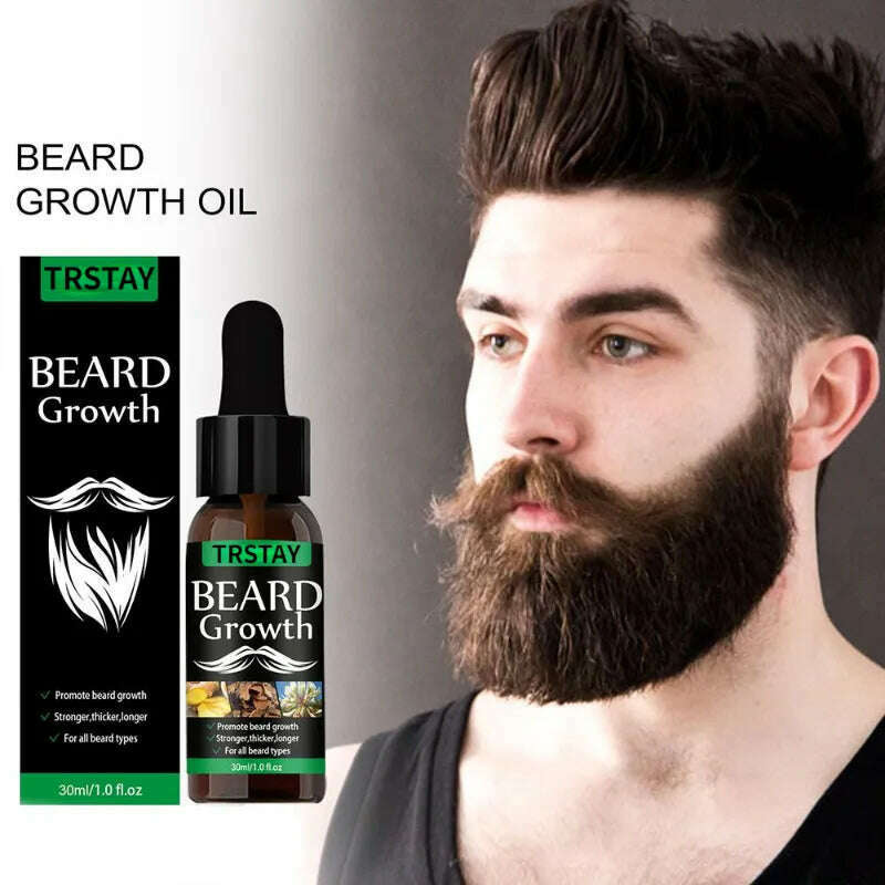 NEW Beard Hair Growth Essential Oil Anti Hair Loss Product Natural Mustache Regrowth Oil for Men Nourishing Beard Care Roller, 5ml, KIMLUD Women's Clothes