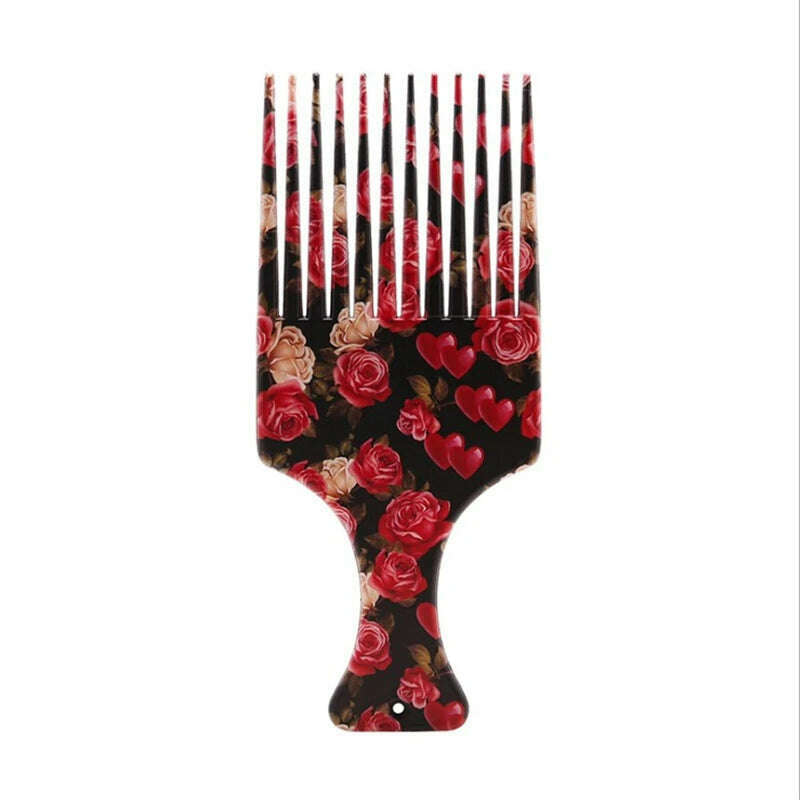 KIMLUD, New Beauty Girl Afro Comb Curly Hair Brush Salon Hairdressing Styling Long Tooth Styling Pick Drop Shipping Professional, M, KIMLUD Womens Clothes