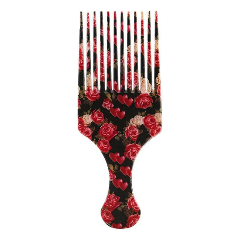 KIMLUD, New Beauty Girl Afro Comb Curly Hair Brush Salon Hairdressing Styling Long Tooth Styling Pick Drop Shipping Professional, L, KIMLUD Womens Clothes