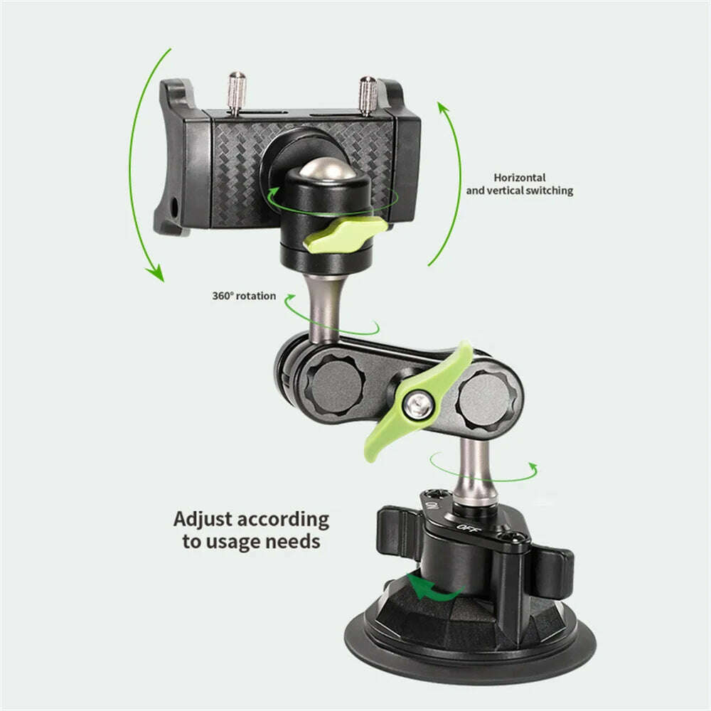 New Car Mobile Phone Holder For Car Shooting Camera Navigation Universal 360 Ball Head Arm Rotary Selfile Suction Cup Bracket - KIMLUD
