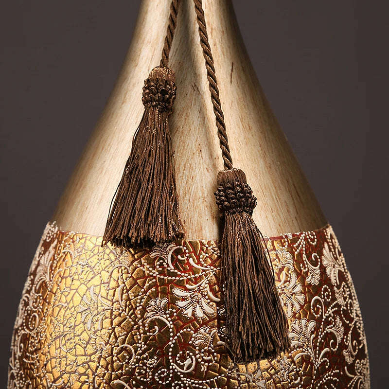 New Chinese-style Home Decoration Ceramics Vase Living Room Decoration TV Cabinet Porch Model Room Decoration Luxury Decals - KIMLUD