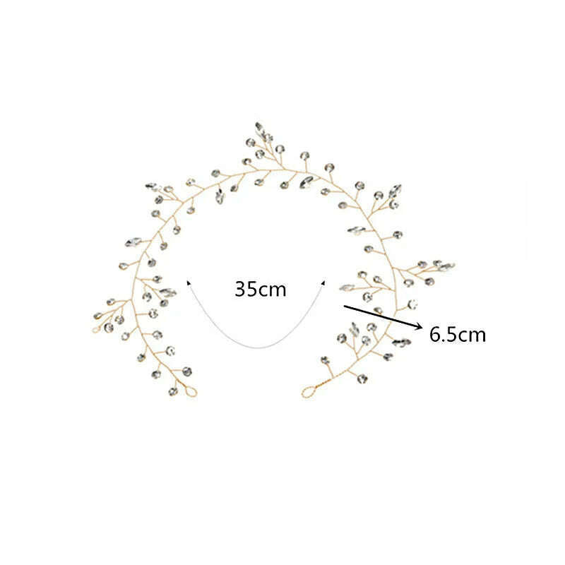 KIMLUD, New Crystal Wedding Hairband Bridal Tiara Flower Headpiece Headband Women Bride Headdress Ornament Jewelry Hair Vine Accessories, KIMLUD Womens Clothes