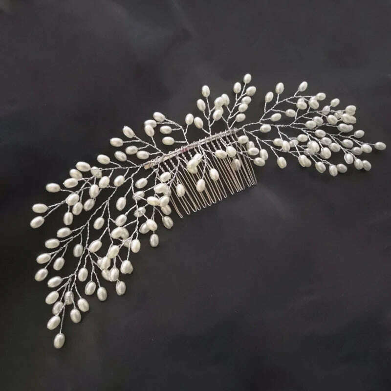 KIMLUD, New Crystal Wedding Hairband Bridal Tiara Flower Headpiece Headband Women Bride Headdress Ornament Jewelry Hair Vine Accessories, KIMLUD Womens Clothes