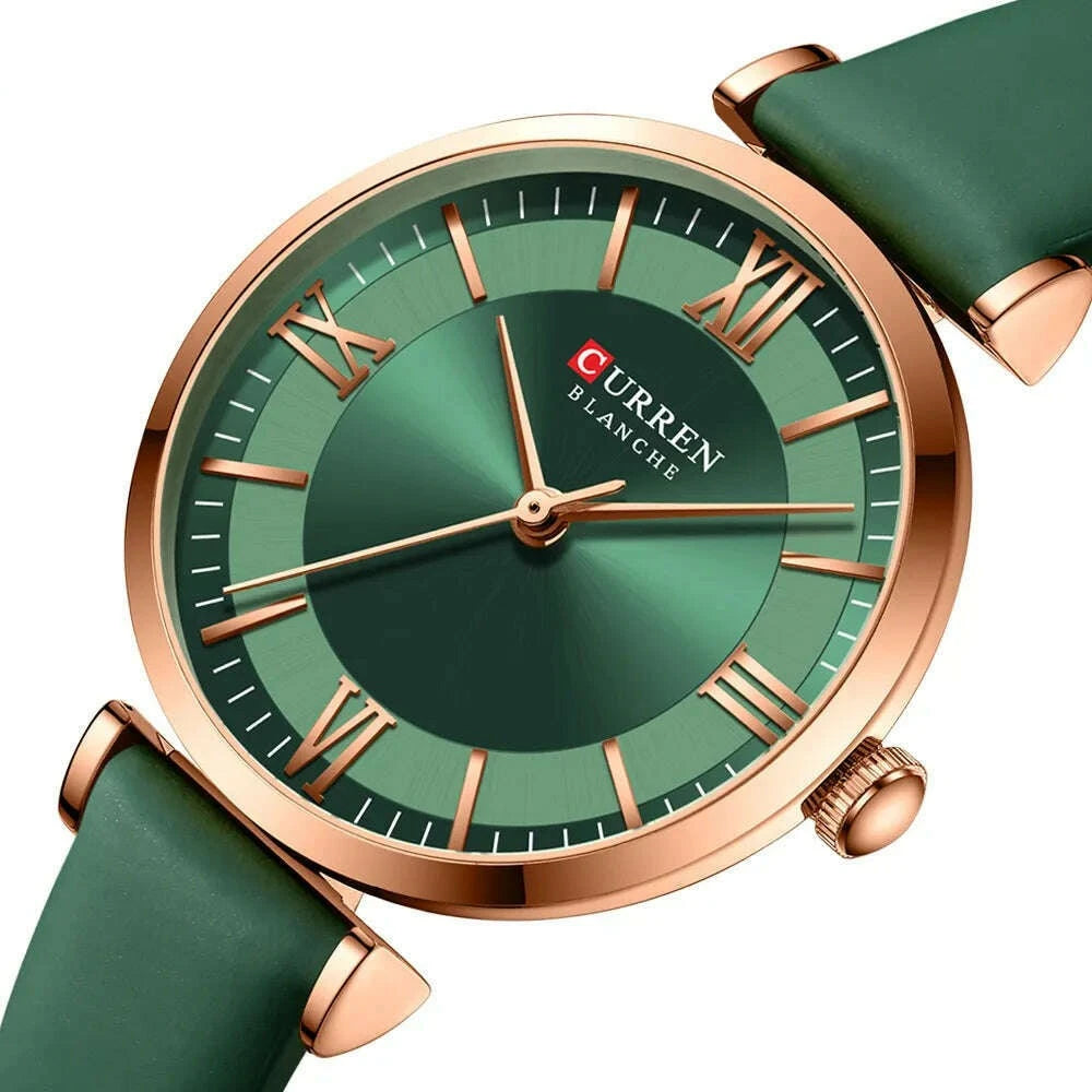 NEW CURREN Watches Women's Quartz Leather Wrsitwatches Fashionable Classic Clock Montre femme - KIMLUD