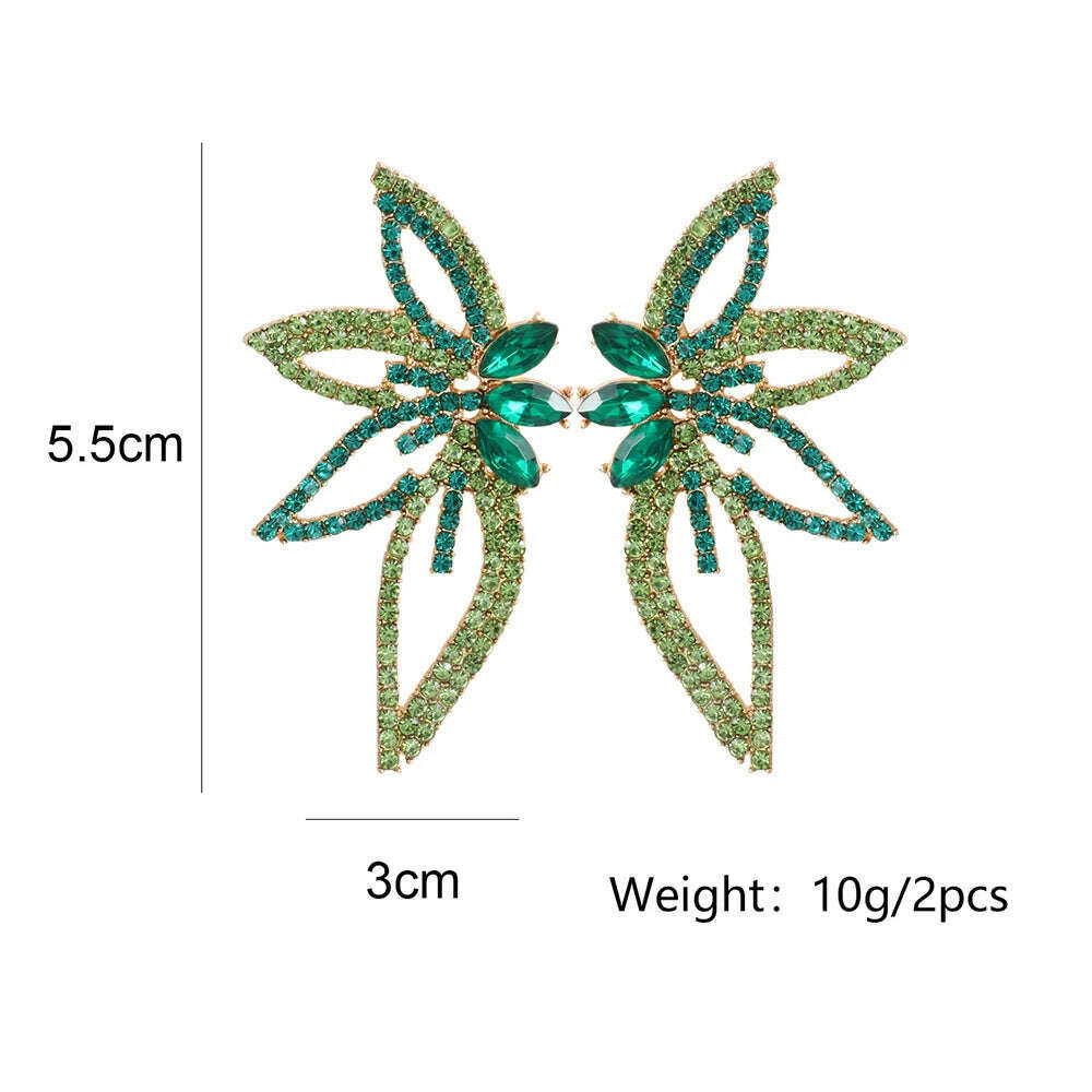 KIMLUD, New Cute Colorful Rhinestone Bird Earrings For Women Sparkling Crystal Drop Dangle Earrings Party Jewelry Xmas Gift, KIMLUD Women's Clothes